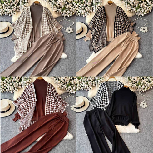 Premium Quality Knitted Co-Ord Sets With Shawls